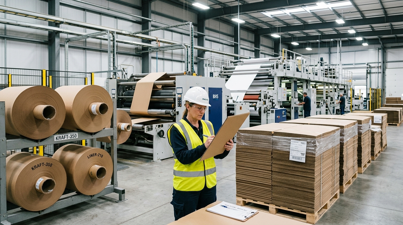 Modern Corrugated Box Packaging Manufacturing Facility